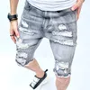 Jeans masculin d'été de plage de plage de plage short élégant trous masculin élégant pantalon à cinq points de jean décontracté pour