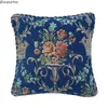 Cuscino di lusso floreale floreale floreale intrecciato jacq a cesto di Chenille corda da 45x45 cm Copertura blu scuro morbida di vendita di pezzi