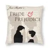 Pillow Luxury Pride And Prejudice Jane Austen Literary Art Cover For Sofa Soft Peacock Feather Throw Case Decoration