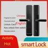 Smart-Automatique Smart Ringer Empreinte Home Antift Door Code de porte Lock One Button Smart Electronic Universal Entry Door Lock 240422