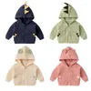 Giacche 2024 Spring Autumn Infant Baby Boys Girls Coats Giacca con cappuccio da cartone animato per bambini Spaccature carine per bambini