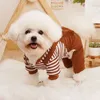 Ubrania dla psów zagęszczona ciepła płaszcz kombinezonu zimowe paski do kieszeni ubrania dla małych psów Puppy Cord Cord Pants 4-L-LEGS JUSZCZES
