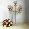 Kaarsenhouders 5 armen acryl kandelaars helder met kristal hangers huwelijk kandelaar trouwtafel centerpieces home decor
