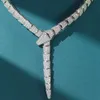 Zircon Diamond Stone Wide or Slim Snake Shaped Choker Necklace Earrings Braceles Rings Women Luxury Designer Gold Plated Jewelry 240507