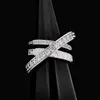 Brand Westwoods Diamond Saturn Cross Ring Lettere personalizzato Triple strati