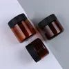 Amber Pet Plastic Cosmetic Jars Face Face Hand Lotion Cream Bottles with Black Vis Cap 60 ml 100ml 120 ml EJPOQ WRRUG