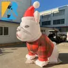 Gigante de publicidade feita personalizada cão inflável para decoração de Natal