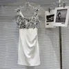 Casual Kleider Paillettenspannung Schlankes Tanktop -Kleid für Frauen 2024 Sommer Fashion Party Solid Color Hosentenders 11xx9293