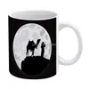 Kubki bedouin pod księżycem biały kubek kawa dziewczyna prezent herbata mleko kubek piasek zwierzęcy garbowe garb