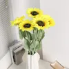 Fleurs décoratives fleur simulée à tête simple tube de peau artificielle de tournesol marguerite fondation de mariage décoration grande