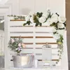 Decorative Flowers 2pcs Artificial Wedding Hanging Garlands Welcome Sign Background Boho Arch Party Decoration Fake Store Window