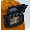 Leather Welding Helmet Mask W Solar Auto Darkening Filter Lens Hood y0321 240422