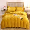 Bedding Sets Four-piece Three-piece Double-sided Velvet Coral French Crystal Solid Color Embroidery Thick Warmth Embroid