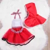 Zestawy odzieży nowo narodzone mała czerwona jazda na role kostium świąteczny Zdjęcie Photo Proputa dziewczyna Tutu Party Sukienka dla dziecka Costumel240513