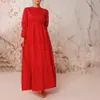 Vêtements ethniques Élégants femmes rond couches pleins manches solides maxi Versidos Muslim Dubaï Fashion Pakistan Vêtements 2022 printemps / étél2405