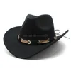 Nowy kowbojski kapelusz męski solidny kolor jesienny i zimowy retro denim dżinsowy kapelusz jazzowy