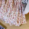 Jupes onalippa vintage rose floral mousseline jupe élastique haute taille une ligne multi-ébourils midi coréen chic conception de femmes vêtements