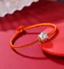 2022 Rok Tiger Zodiac Red String Charm Bracelets 999 Pure Silver Twocolor Braided Bransoleta1475491