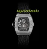 고품질 손목 시계 디자이너 럭셔리 남자 시계 클래식 한정판 RM022 듀얼 타임 존 공중전 투어 빌론 시계 매뉴얼 와인딩 투르 빌론 운동