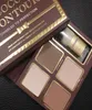 Pop -Kakao -Kontur -Kit von höchster Qualität 4 Farben Bronzer Highlighter Pulver Palette Nackt Farbe Schimmer Schokoladen -Lidschatten mit Pinsel2107704