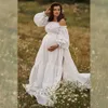 Sukienki macierzyńskie boho lniana bawełniana sukienka do fotografii ciążowej fotografowanie ciąż