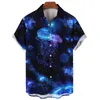 3D Print Shark Jellyfish Shirt Hawaiian for Men Oras Sea Life Animal Modèle à manches courtes Blouse d'été Fashion Top Shirts 240426