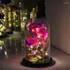 装飾花LEDガラスナイトライト24Kゴールドフォイルローズカバーバレンタインデーとしてシミュレートされたクリスマスギフト