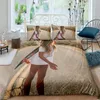 Sängkläder sätter 3D -täcke omslagsset med täcke kudde tvilling en enda dubbel storlek gyllene hår skönhet anpassad