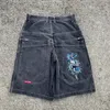 Hip Hop Retro Snake Graphic Streetwear Jnco Shorts Y2K Pants Herr Baggy Denim Gym Shorts Harajuku Gothic Men Basketball Short 240511