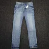 Jeans pour hommes Purple Classic Denim Mid Indigo Tint Vintage Low Rise Skinny Snow Wash Arrivée Drop