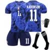 Soccer Trikots -Trainingsanzüge 2223 American Football Team Away Blue Nr. 10 Bridgic 8 McKeny 13 Morris World Cup Trikot