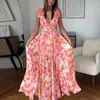 Vêtements ethniques Robes africaines pour les femmes Lace Up Summer Party Long Maxi Robe Elegant Kaftan Muslim Robe Lames Africa