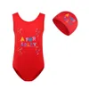 Ensembles de vêtements Adley Girls Swimsuit + Cap Set Swimsuit for Big Girls Massuit de Skis Taille 8 Toddler et Baby Massuit de maillot de bain Ensemble de 1 Poison2405