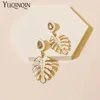 Dangle Earrings Fashion Metal Flower Drop For Women Stainless Steal Geometric Long Big Crystal Earring Grils Vintage Brincos