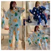 Home Clothing Women's Four Seasons Two-Piece Pajamas Set Long-Sleeved Cute Korean Version Of The Thin Section Wear Suit