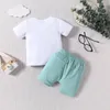 Set di abbigliamento BAMBINO PASTER BASCHI T-SHIRT CAPERA CARATO T-SHIRT Top Shorts Elastic Waist Set next Summer Clothes