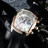 Montre-bracelets Réef Tiger Men Automatic Watch Military Mechanical Wrist Wrist Case Tonneau Multifonctions Lumineuses Dial Sapphire Mois