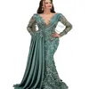 2022 Plus Size Arabic Aso Ebi Mermaid Luxurious Sexy Prom Dresses Beaded Spets Evening Formal Party Second Reception Födelsedagsklänningar Dres 282Y