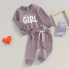 Conjuntos de roupas 2018-07-25 Lioraitiin 0-3y Preschool Girls Clothing Autumn Mom Girls Zipper Selto e calças de corrida Conjunto esportivo