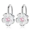 Boucles d'oreilles en peluche 925 Bijoux en argent sterling de haute qualité Femme Femme d'oreille Retro Flower Cube Zirconia Long Tassel suspendu