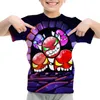 Gra Angry Geometry Dash Tshirt Boy Girlon Cartoon 3D Print Kids Tshirts Summer krótkie rękaw