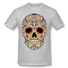 T-shirts voor heren Mexicaanse suiker schedel grappige t-shirt Mexicaanse kleur schedel uniek ontwerp t-shirt mannen katoen tops ts harajuku strtwear t240510