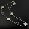 Дизайнерское ожерелье Ванка роскошная золотая цепь десять цветов клевер -колье для женщин 925 Серебряное 18 -километровое золото синий камень мода высокая оценка