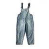 Jeans feminino jeans vintage macacão mulheres 2024 calças de verão de estilo coreano
