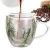 Wine Glasses Coffee Tea Cups Insulated Thermal Mugs With Dry Flower 250ML Tabletop Drinking For Latte