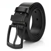 Ceinture masculine vintage décontractée ceinture noire de boucle noire étudiante en cuir polyvalent