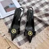 Дизайнерские каблуки Slingback Pumps 7 см женщин на высоких каблуках Slides Slides