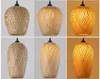 Lustres de haute qualité à la main à la main naturel rustique pendant asiatique rotin rotin bambou de lampe de lampe de lampe