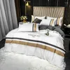 Bedding Sets Luxury Duvet Cover Satin Cotton 60S High Quality Set White Color Quilt With Pillowcase Skin-friendly Bedsheet