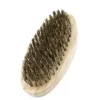 Boar Bristle Hair Beard Brush Hard Round Wood Handle Anti-static Boar Comb Hairdressing Tool For Men Beard Trim Customizable fy3848